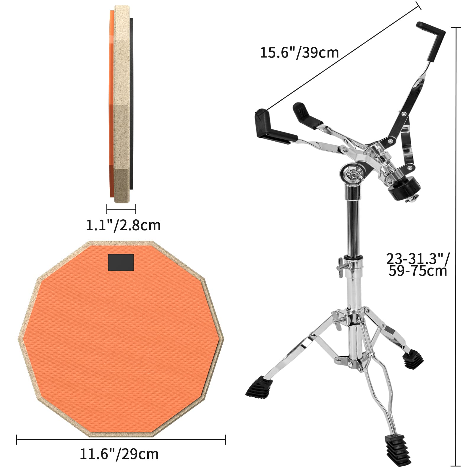 Amazon | Tipatyard 練習パッド スネアドラムスタンドセット 12インチ